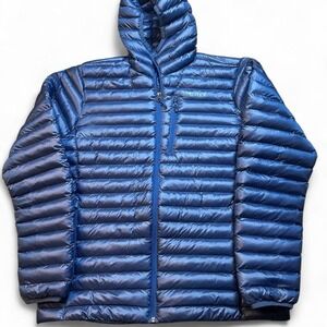 Marmot Thinsulate Parka Womens Size large Blue Puffer Coat Hooded Jacket